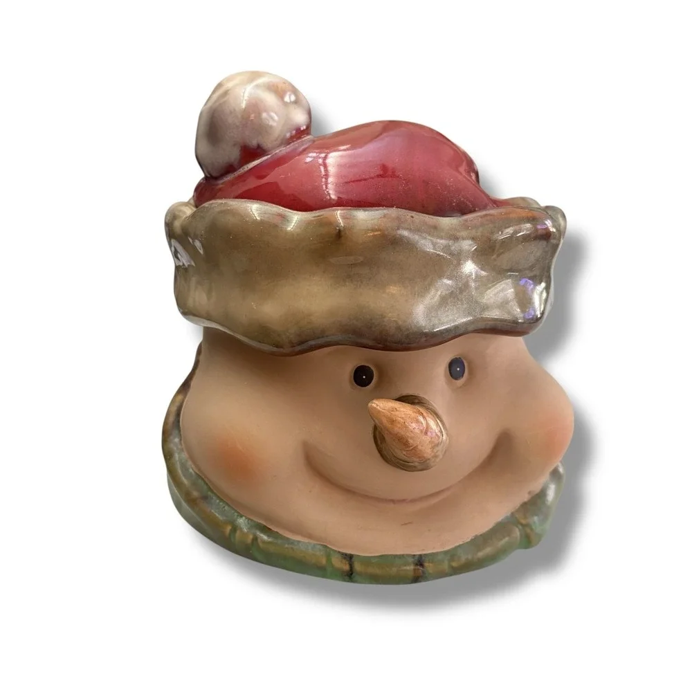 Kirkland's Potter's Garden II Ceramic Snowman‎ Head Cookie Jar